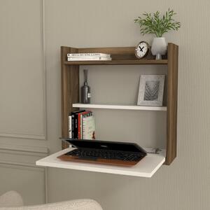 Mensola sospesa scrivania salvaspazio ripiani 60cm bianco noce Safe