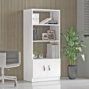 Libreria ufficio moderna design 64xH140 cm 2 ante bianco Task