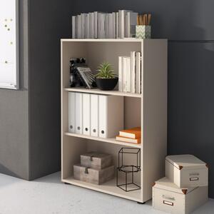 Libreria ufficio 2 ripiani moderna 78xH118 noce beige cashmere Lux