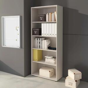 Libreria ufficio 4 ripiani moderna 78xH188 noce beige cashmere Lux