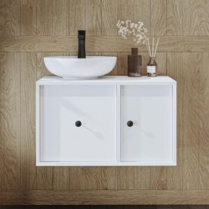 Mobile bagno sospeso lavabo incluso appoggio 75 cm bianco Lido