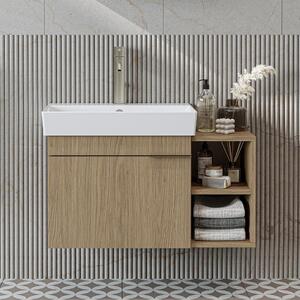 Mobile bagno sospeso lavabo incluso 82 cm rovere Mistral