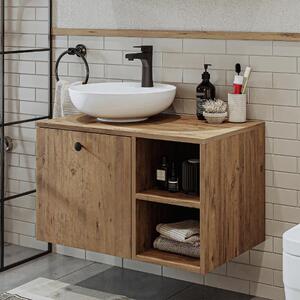 Mobile bagno sospeso lavabo incluso appoggio 75cm rovere Ocean