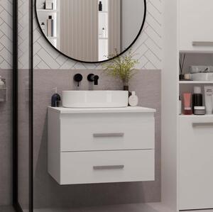 Mobile bagno sospeso 60xH44 moderno lavabo appoggio bianco Lory