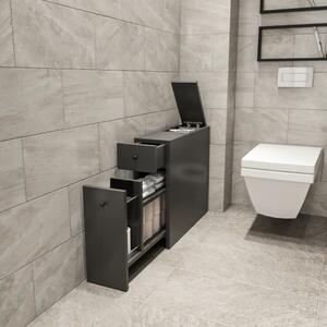Mobile bagno armadietto salvaspazio 42xH66 stretto antracite Aqua