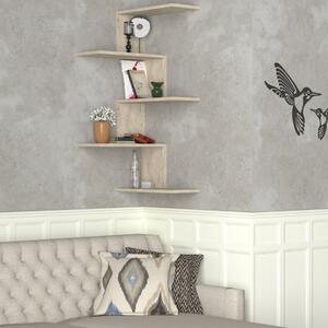 Mensola libreria sospesa angolare 51xH109cm beige Arvo