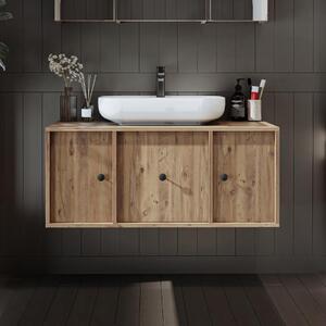 Mobile bagno sospeso lavabo incluso appoggio 105 cm rovere Lido