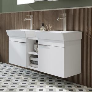 Mobile bagno sospeso doppio lavabo incluso 120 cm bianco Mistral