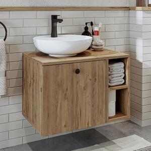 Mobile bagno sospeso lavabo incluso appoggio 65 cm rovere Ocean