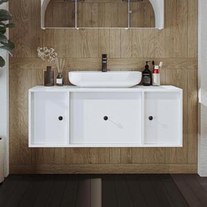 Mobile bagno sospeso lavabo incluso appoggio 120 cm bianco Lido