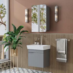 Mobile bagno sospeso lavabo incluso specchio 50 cm grigio Mistral