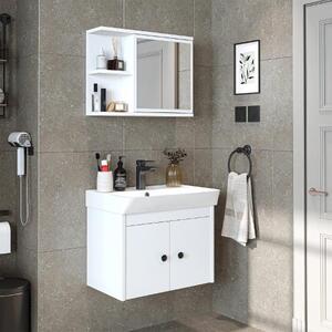Mobile bagno sospeso lavabo incluso specchio 60 cm bianco Cascade