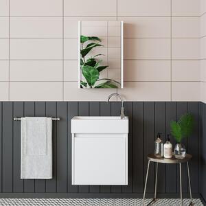 Mobile bagno sospeso lavabo incluso incasso specchio 50 cm bianco Drift