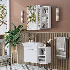 Mobile bagno sospeso lavabo incluso specchio 72 cm bianco Mistral