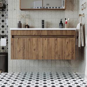 Mobile bagno sospeso lavabo incluso integrato 100 cm rovere Nerea