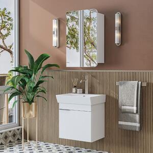Mobile bagno sospeso lavabo incluso specchio 50 cm bianco Mistral