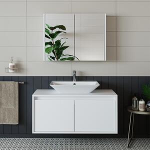 Mobile bagno sospeso lavabo incluso specchio 100 cm bianco Corallo
