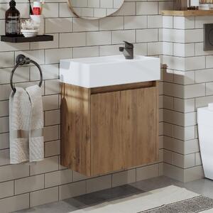 Mobile bagno sospeso lavabo incluso incasso 50 cm rovere Drift