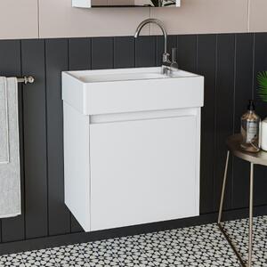Mobile bagno sospeso lavabo incluso incasso 50 cm bianco Drift