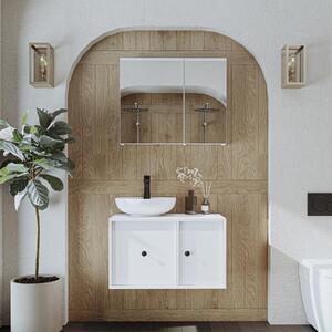 Mobile bagno sospeso lavabo incluso appoggio specchio 75 cm bianco Lido