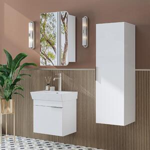 Mobile bagno sospeso lavabo incluso specchio colonna 50 cm bianco Mistral