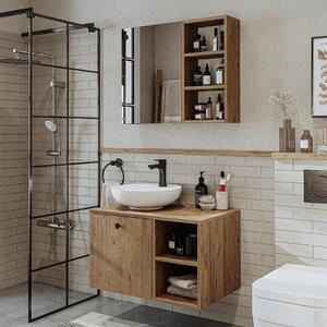 Mobile bagno sospeso lavabo incluso appoggio specchio 75 cm rovere Ocean