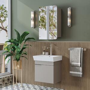 Mobile bagno sospeso lavabo incluso specchio 50 cm tortora Mistral