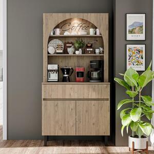 Mobile da cucina dispensa multiuso 90xH179 cm rovere Coffee