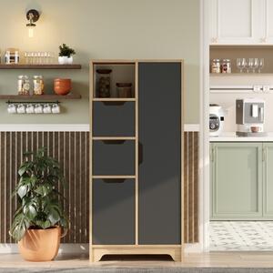 Mobile cucina multiuso dispensa 65,5xH140 rovere antracite Daft