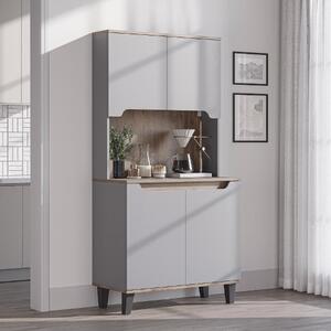 Mobile da cucina dispensa multiuso 90xH182 cm grigio rovere Gusto