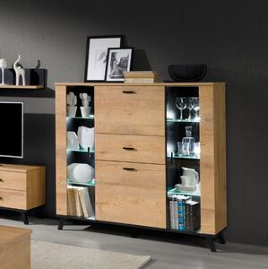 Mobile contenitore buffet vetrinetta moderno 131xH131 rovere Diamante