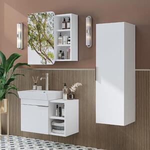 Mobile bagno sospeso lavabo incluso specchio colonna 72 cm bianco Mistral