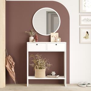 Mobile consolle ingresso salvaspazio specchio toeletta 80 cm bianco Anastasia