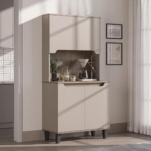 Mobile da cucina dispensa multiuso 90xH182 cm tortora rovere Gusto