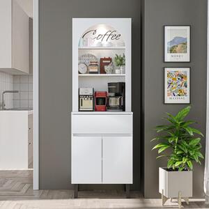 Mobile da cucina dispensa multiuso 60xH179 cm bianco Coffee