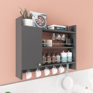 Mobile cucina portaspezie sospeso design multiuso anta 85xH65 antracite Server