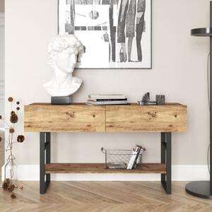 Mobile consolle ingresso salvaspazio 139xH76 cm 2 ribalte rovere nero Caius