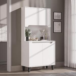 Mobile da cucina dispensa multiuso 90xH182 cm bianco Gusto