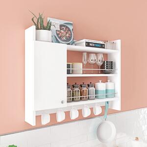 Mobile cucina portaspezie sospeso design multiuso anta 85xH65 bianco Server