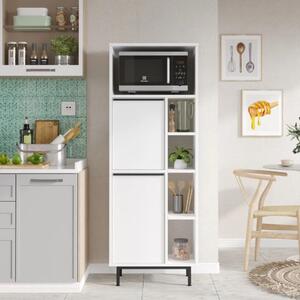 Mobile da cucina dispensa multiuso 2 ante vani a giorno 60xH162cm bianco Kenzo
