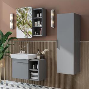 Mobile bagno sospeso lavabo incluso specchio colonna 72 cm grigio Mistral