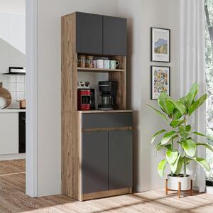 Mobile da cucina dispensa multiuso 60xH180 cm rovere antracite Moka