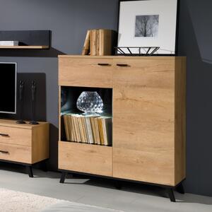 Mobile contenitore buffet vetrinetta moderno 101xH121 rovere Diamante