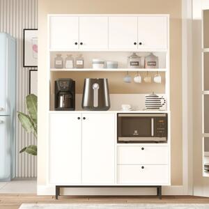 Mobile da cucina dispensa multiuso microonde 120xH180 cm bianco Bakery