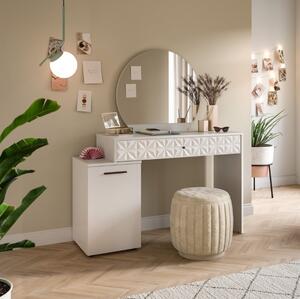 Mobile consolle ingresso salvaspazio specchio toeletta 117 cm bianco lucido Cristal