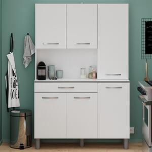 Mobile da cucina moderno dispensa multiuso 120xH185 cm bianco opaco Comer