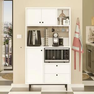 Mobile da cucina dispensa multiuso microonde 88xH161 cm bianco Mug