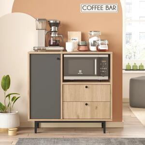 Mobile da cucina dispensa multiuso microonde 88xH85 cm rovere antracite Funnel
