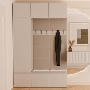Mobile ingresso moderno 150xH238 cm cassapanca beige Berlino