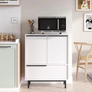 Mobile da cucina multiuso 2 ante 1 ribalta 75xH90cm bianco Kenzo